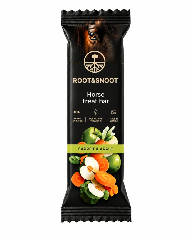 Root & Snoot –tyčinka s jablkom a mrkvou pre kone 50 g