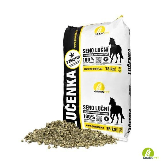 LUČENKA S KONOPÍM – granulované seno s prídavkom konopných kanabinoidov 15 kg